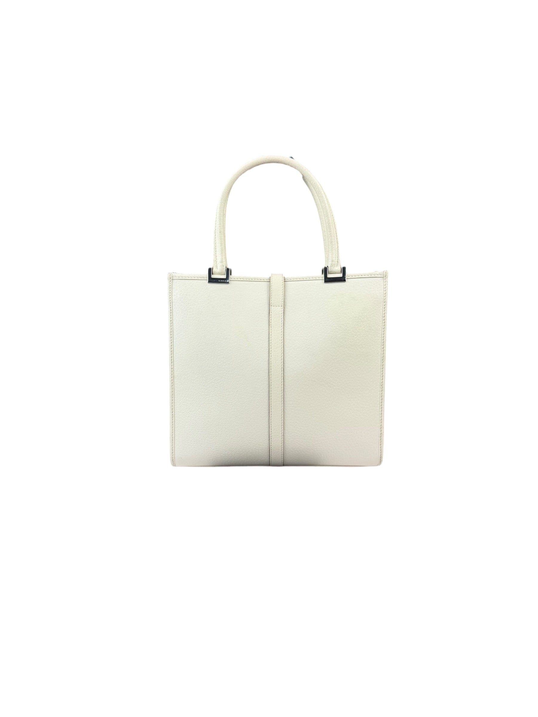 Gucci Off-White Leather Piston Lock Jackie Tote