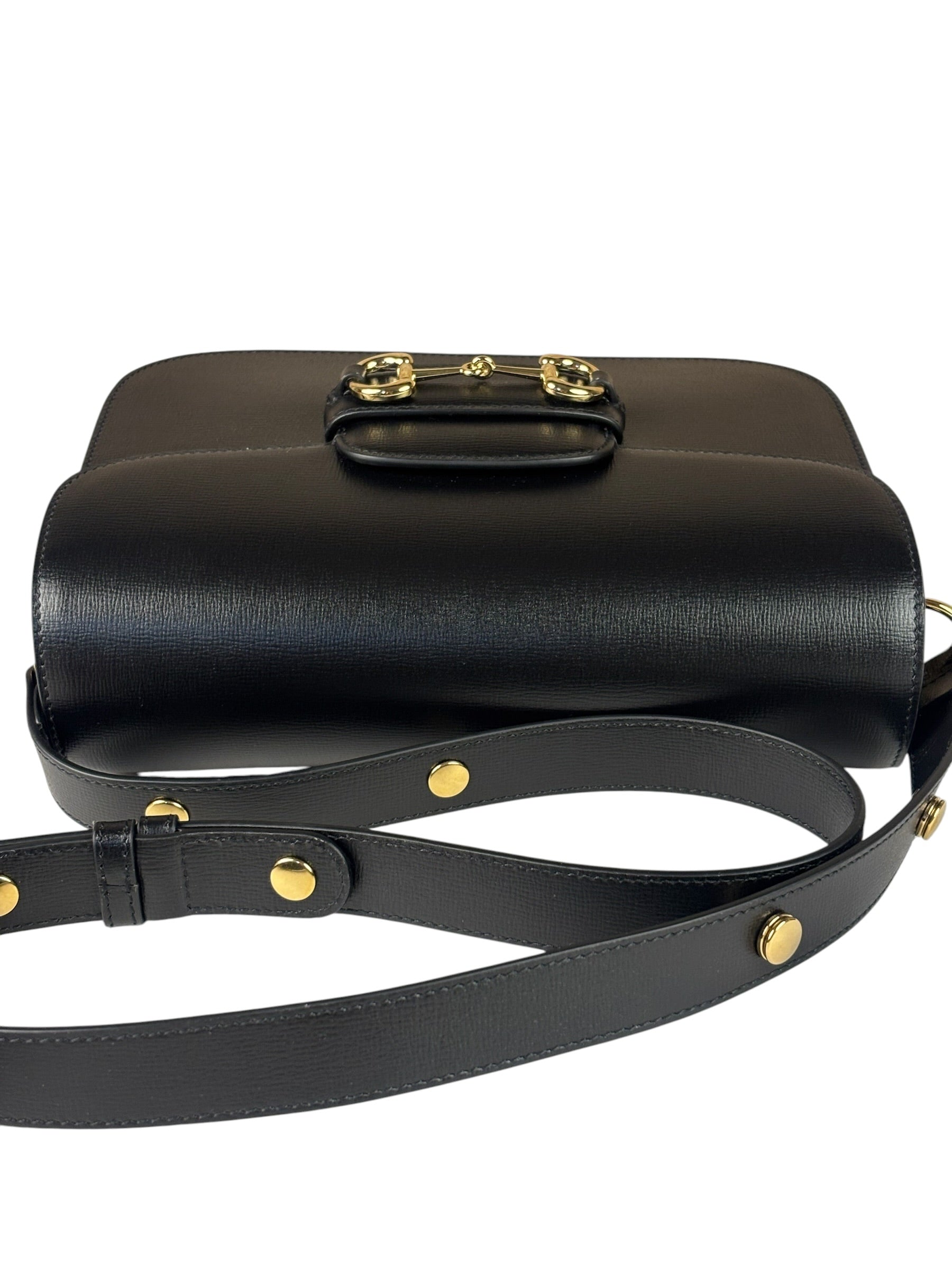 Gucci Black Leather Horsebit 1955 Shoulder Bag