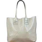 Brunello Cucinelli Ivory Grained Leather Tote Bag