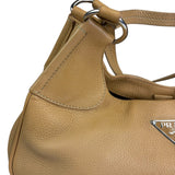 Prada Beige Leather Shoulder Bag