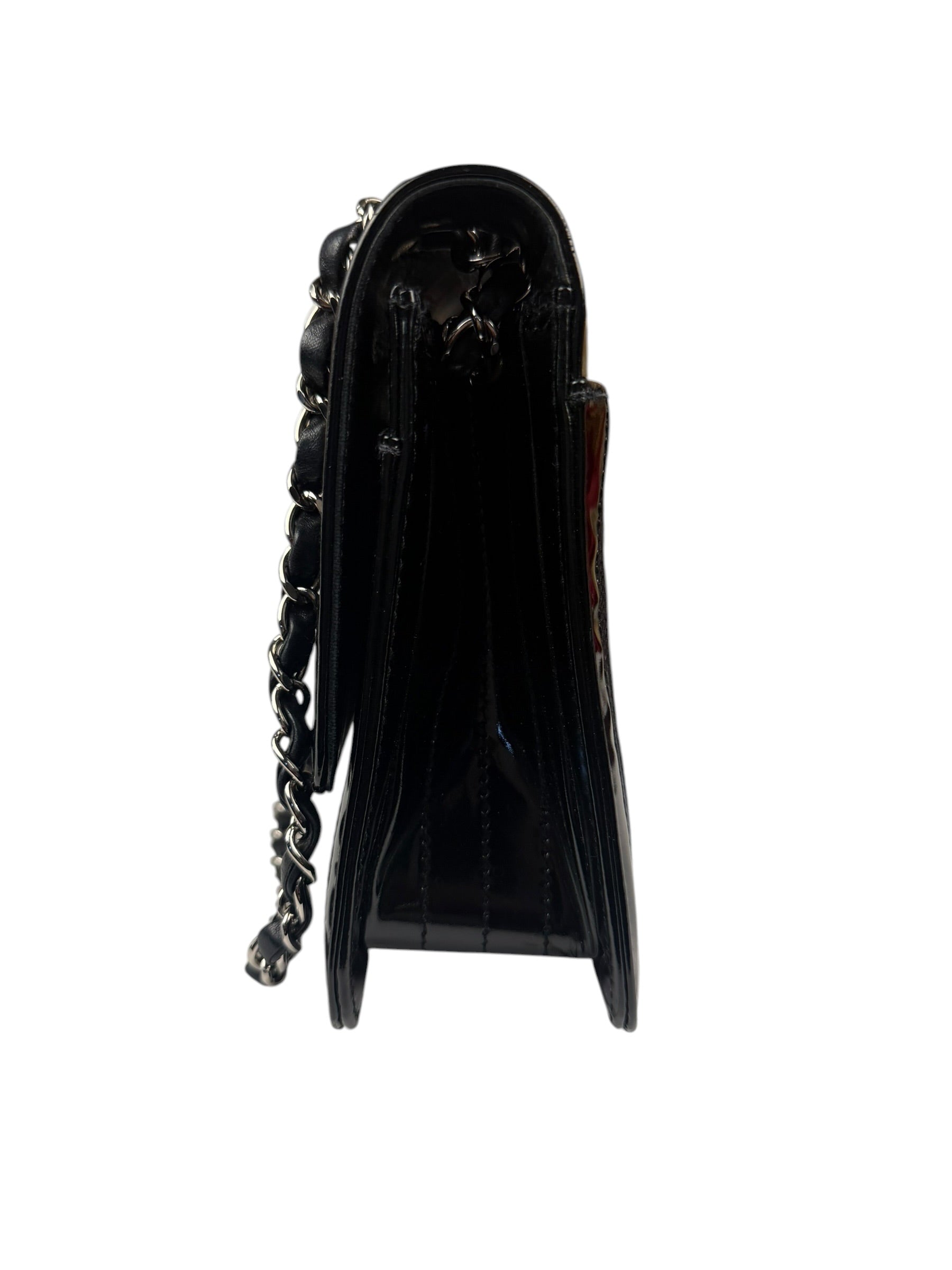 Chanel Black Patent Leather Trim Reissiue Flap Bag 2000