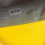 Prada Yellow Saffiano Leather Triangle Shoulder Bag