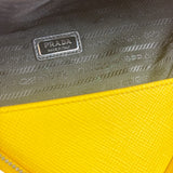 Prada Yellow Saffiano Leather Triangle Shoulder Bag