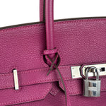 Hermes 2013 Plum Clemence Leather Palladium Birkin 35