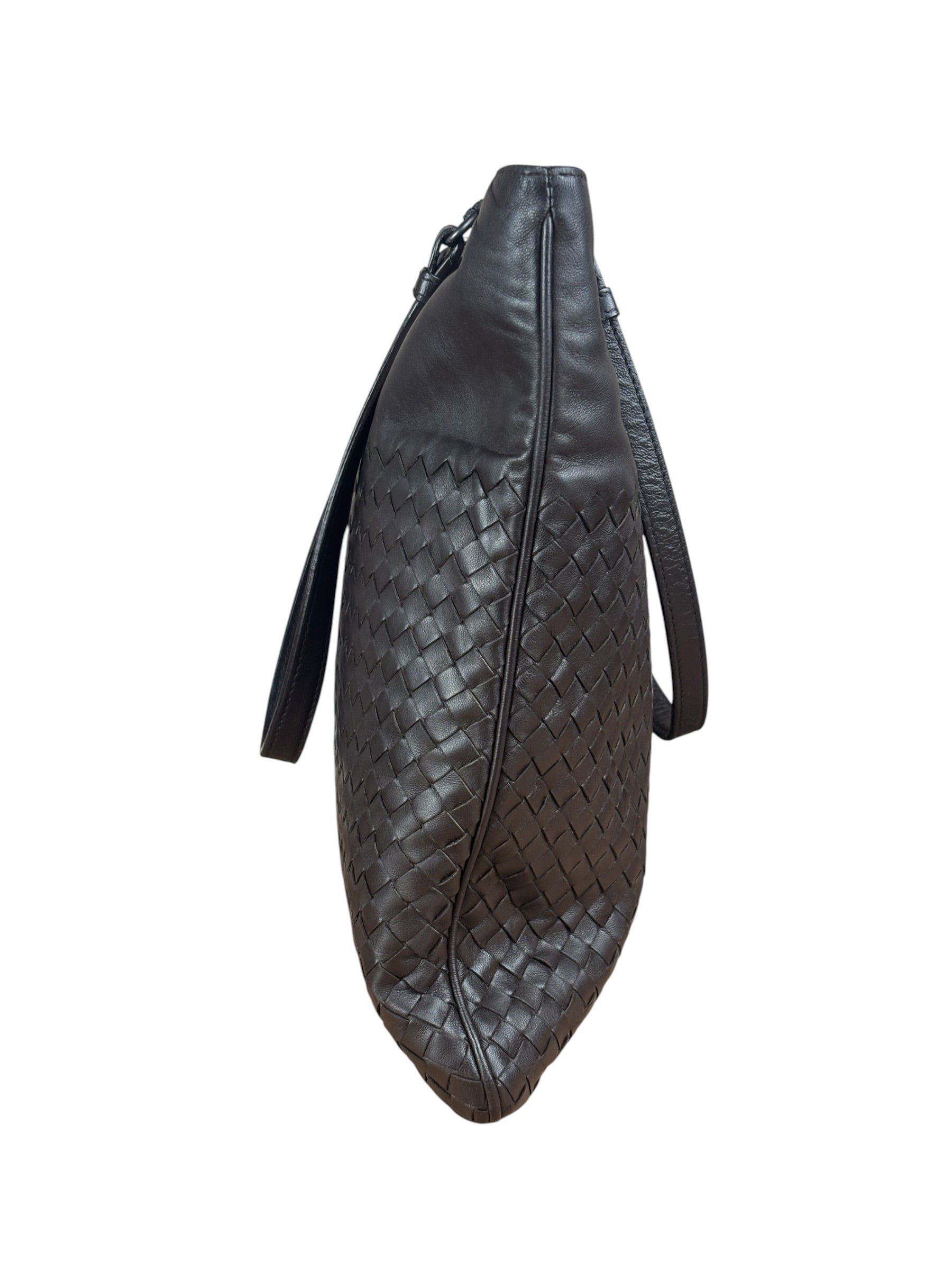 Bottega Veneta Chocolate Brown Leather Intercciato Tote Bag