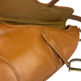 Christian Dior Tan Brown Leather Medium Saddle Bag