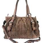 Burberry Purple Leather Ruffled Lowery Bag