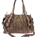 Burberry Purple Leather Ruffled Lowery Bag