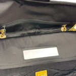 Chanel Black Matelasse Silk Double Flap Bag 2006