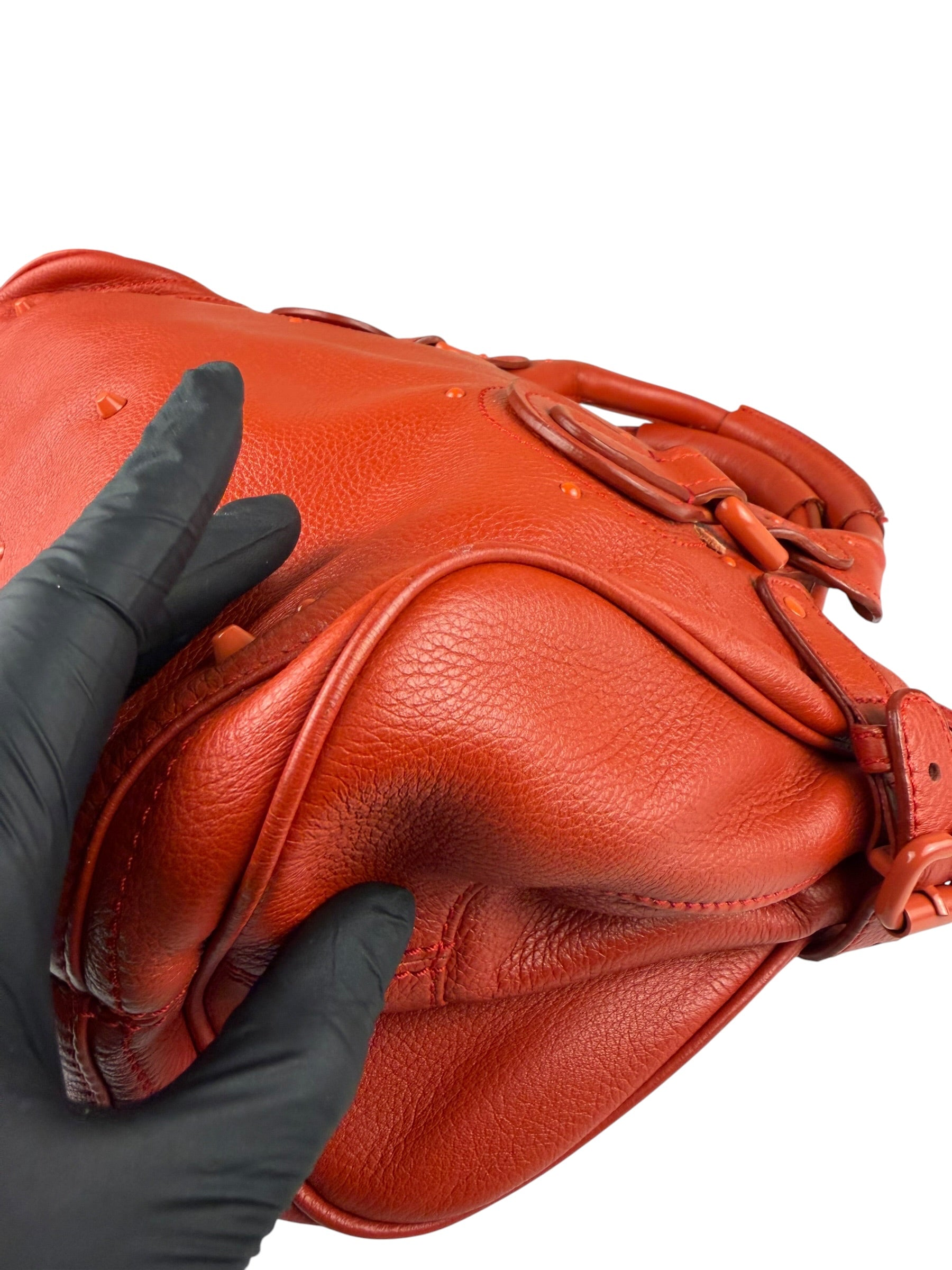 Chloé Vintage Red Leather Paddington Bag (Broken Lock