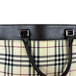 Burberry Leather Trim Nova Check Tote Bag