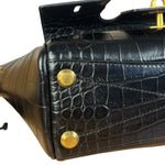 Balenciaga Black Leather Mini Bel Air Carry All Two-Way Bag
