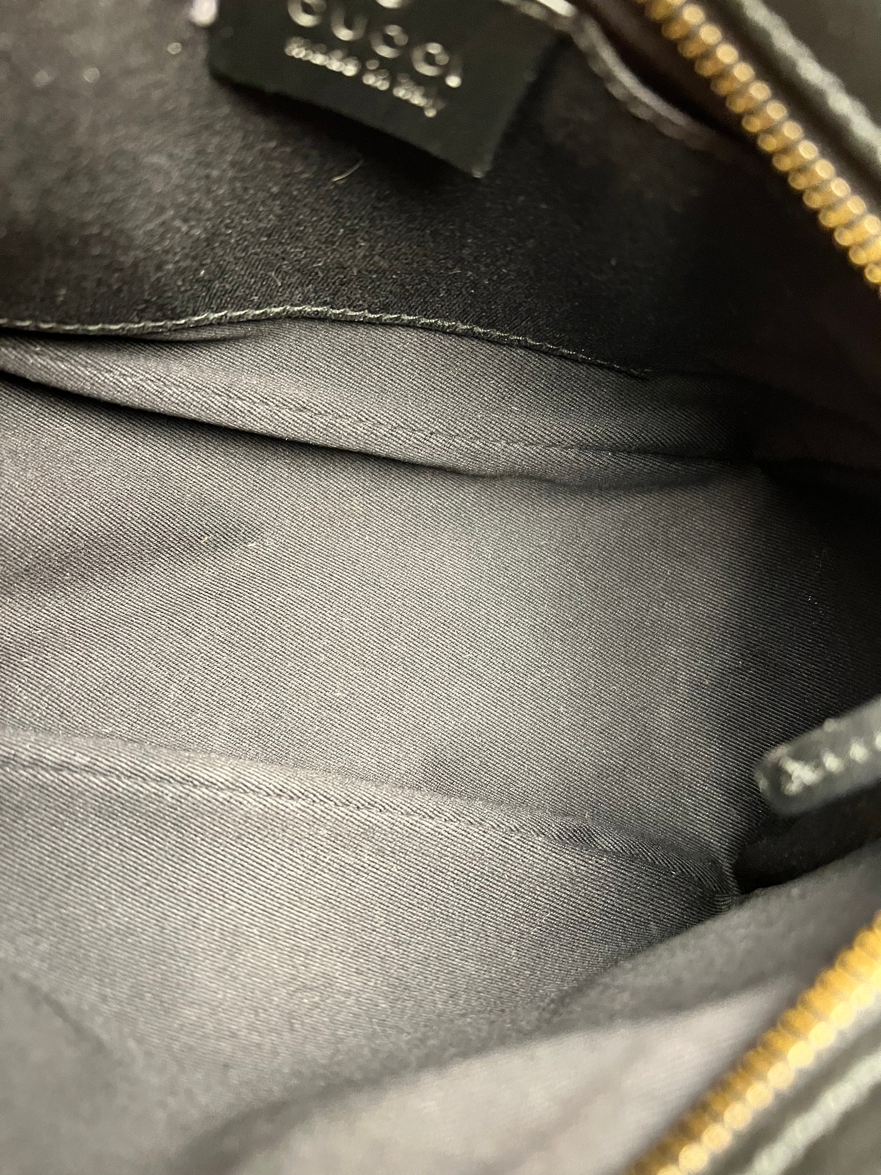 Gucci Vintage GG Black Canvas Pochette