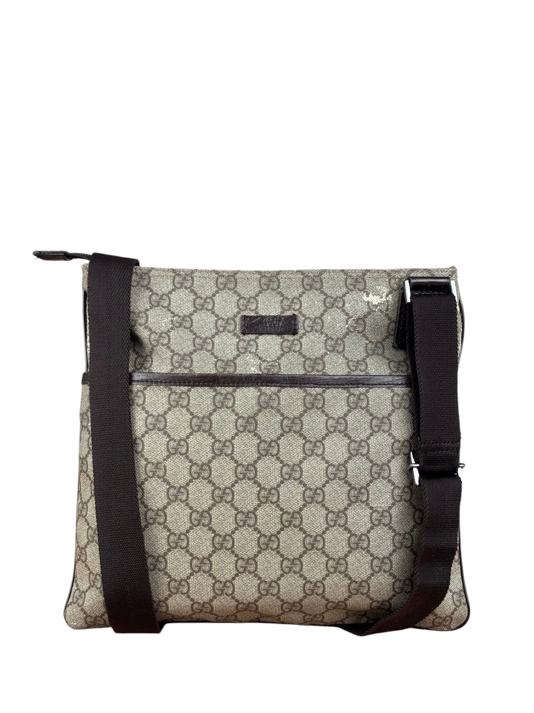 Gucci GG Supreme Canvas Flat Messenger Bag
