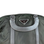 Prada Vintage Green Nylon Top Handle Bowler Bag