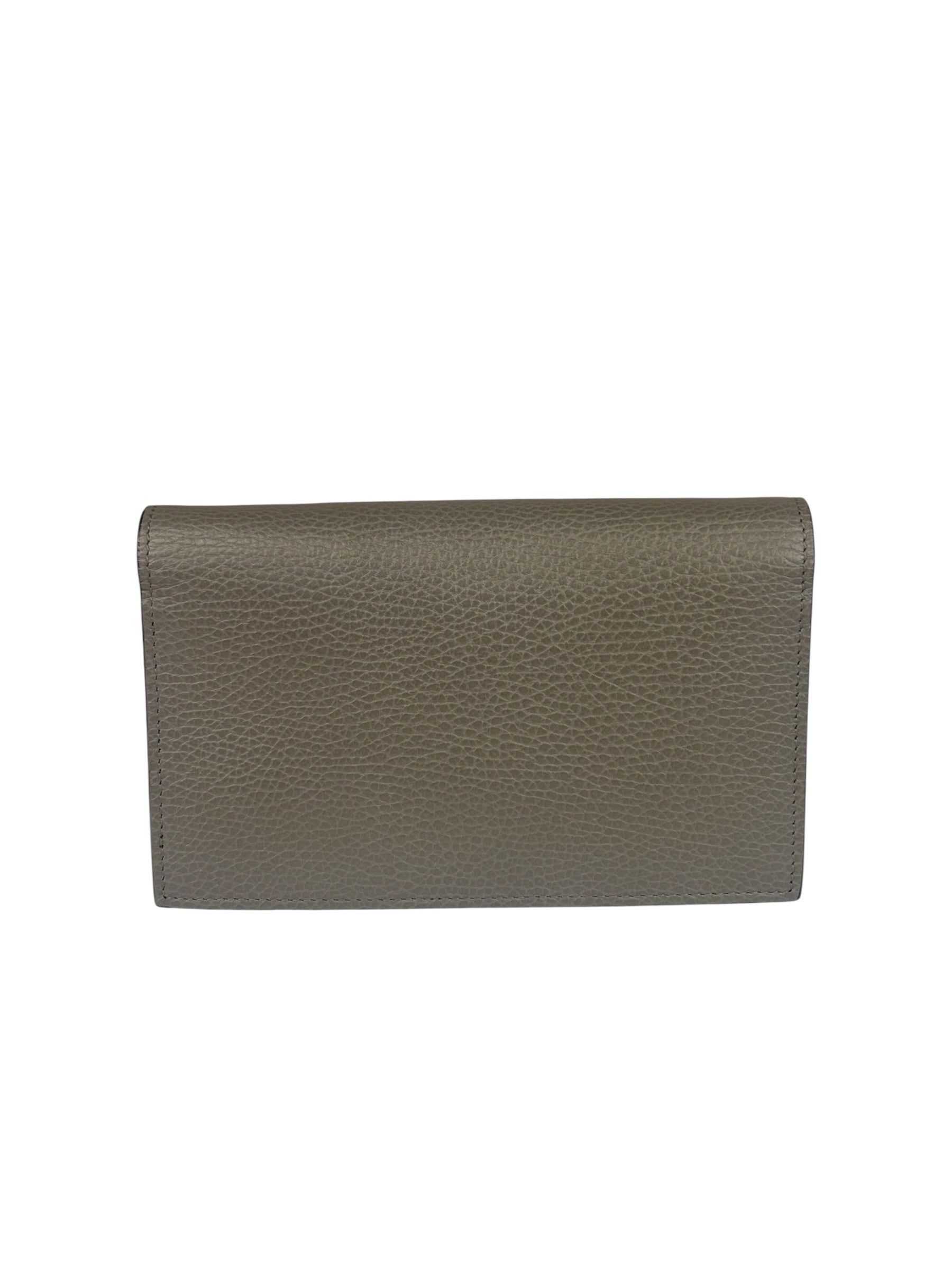 Gucci Grey Leather Wallet On Chain