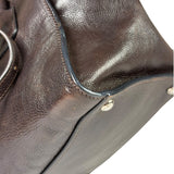 Prada Dark Brown Calf Leather Glace Twin-Pocket Tote