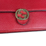 Gucci Red Interlocking G Wallet on Chain