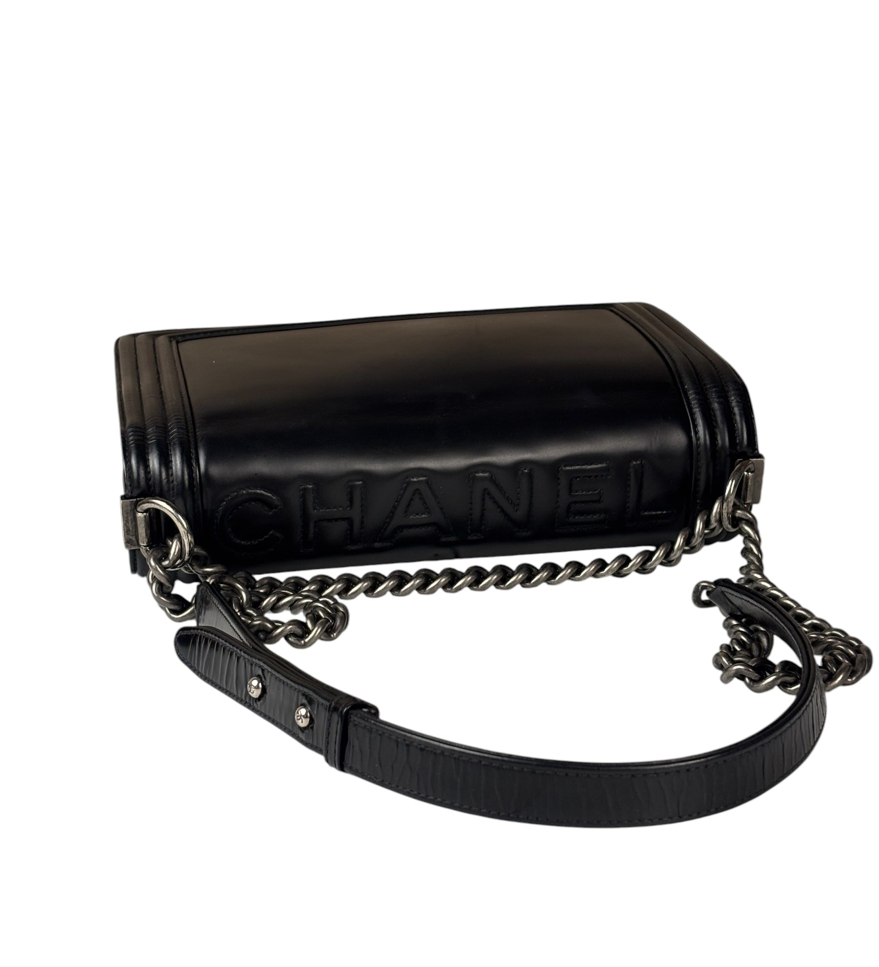 Chanel Black Calfskin Boy Flap Bag 2015