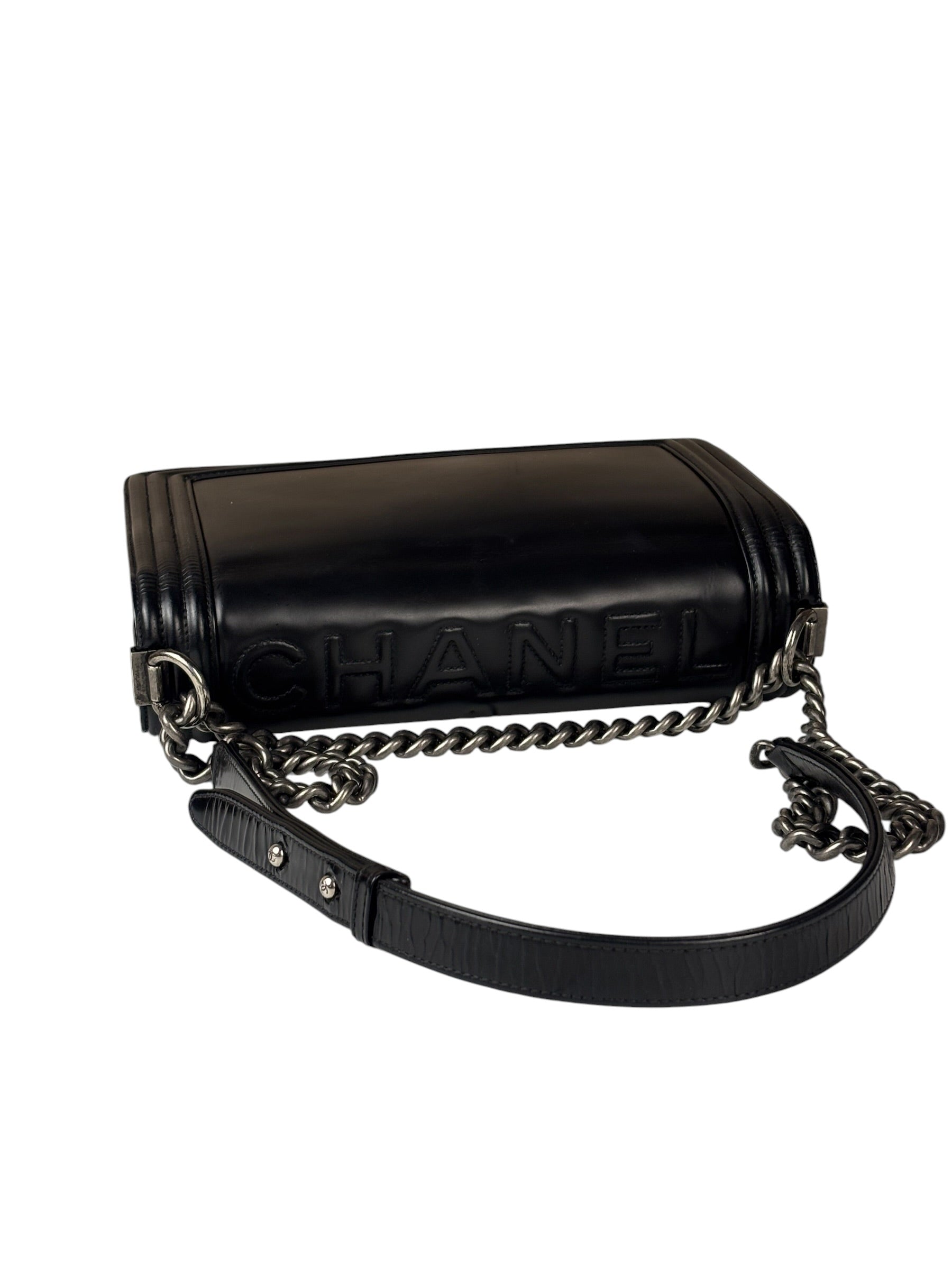 Chanel Black Calfskin Boy Flap Bag 2015