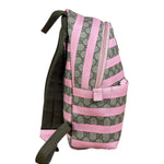 Gucci Pink Stripped Kids GG Supreme Canvas Backpack