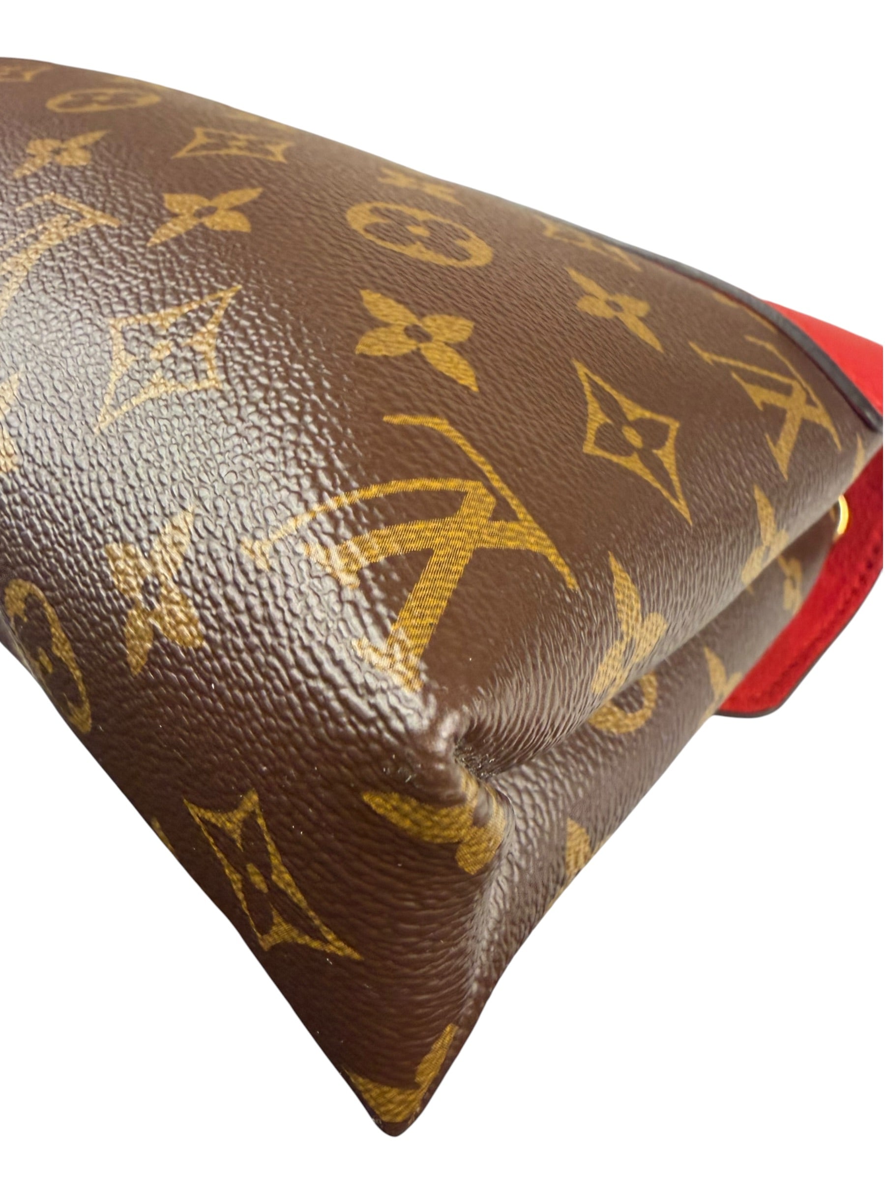 Louis Vuitton LV Monogram Red Leather Pallas Chain Bag