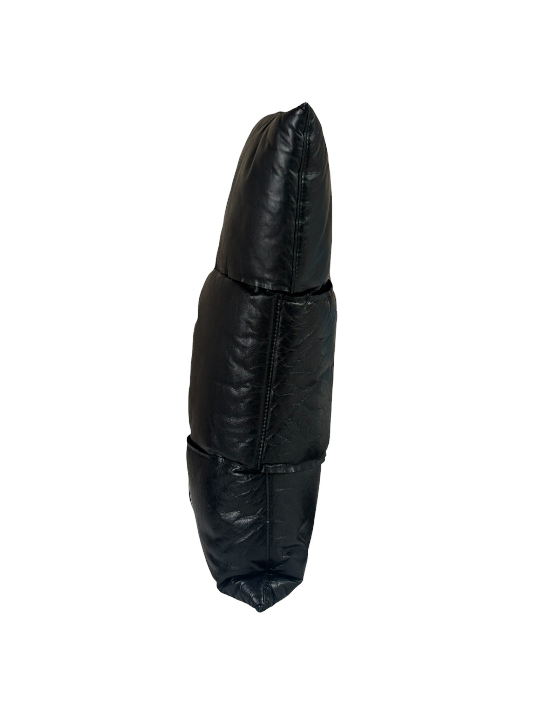 Bottega Veneta Black Leather Maxi Intrecciato Padded Pouch