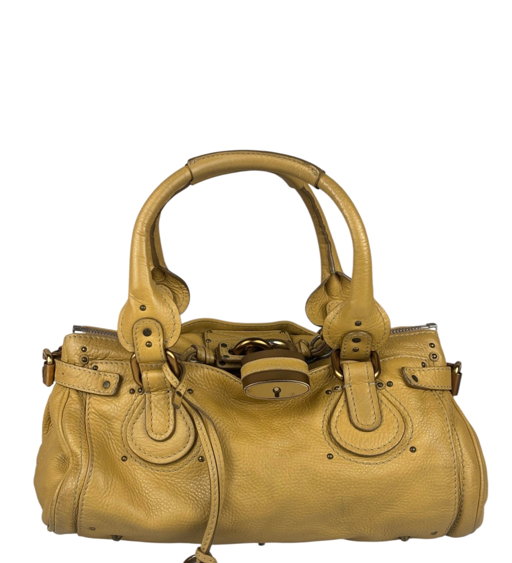 Chloe Yellow Leather Paddington Shoulder Bag
