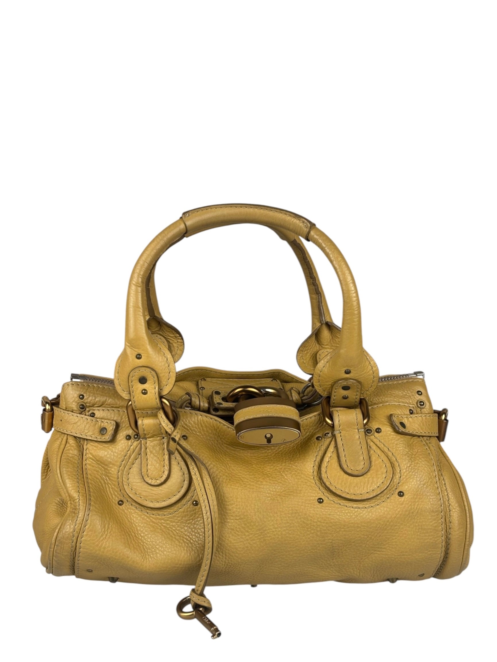 Chloe Yellow Leather Paddington Shoulder Bag
