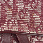 Christian Dior Burgundy Leather Oblique Saddle Handbag