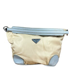 Prada Vintage Nylon Blue Leather Pochette
