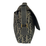Christian Dior Vintage Black Leather Trim Trotter Crossbody Bag