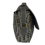 Christian Dior Vintage Black Leather Trim Trotter Crossbody Bag