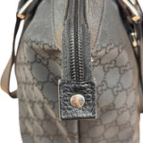 Gucci Black Leather Trim GG Canvas Abbey Zip Tote Bag