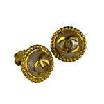 Chanel Vintage CC Faux Pearl Button Clip-On Earrings