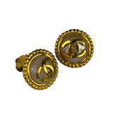 Chanel Vintage CC Faux Pearl Button Clip-On Earrings