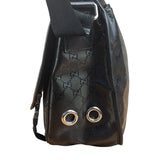 Gucci Black PVC GG Imprime Web Buckle Messenger Bag
