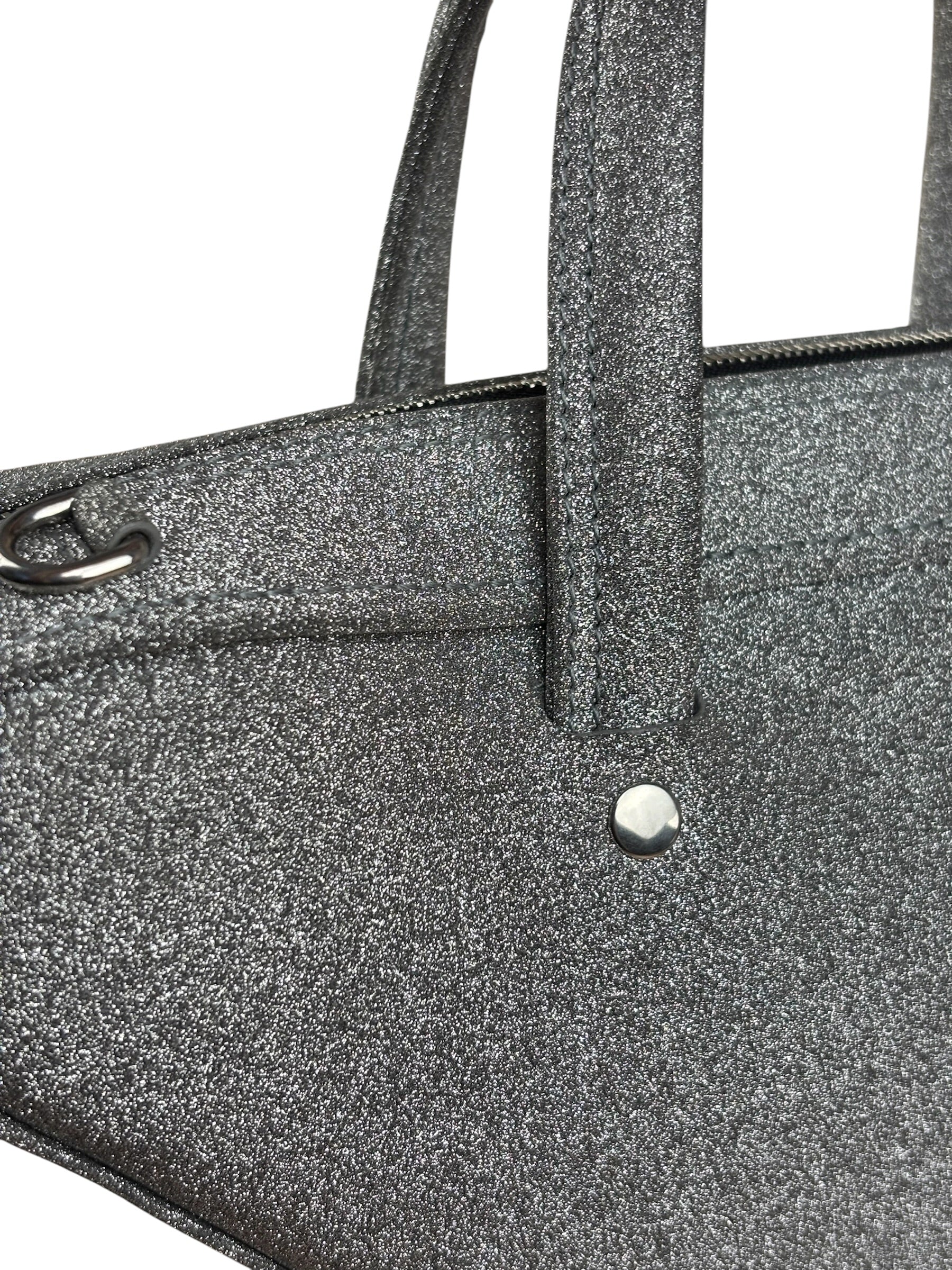 Balenciaga Silver GlitterLeather Triangle Two-Way Bag