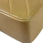 Chanel Vintage Beige Lambskin Chevron Coco Handle Flap Two-Way Bag 1991