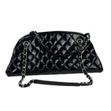 Chanel Black Patent Quilted Leather Just Mademoiselle Bowling Bag 2012