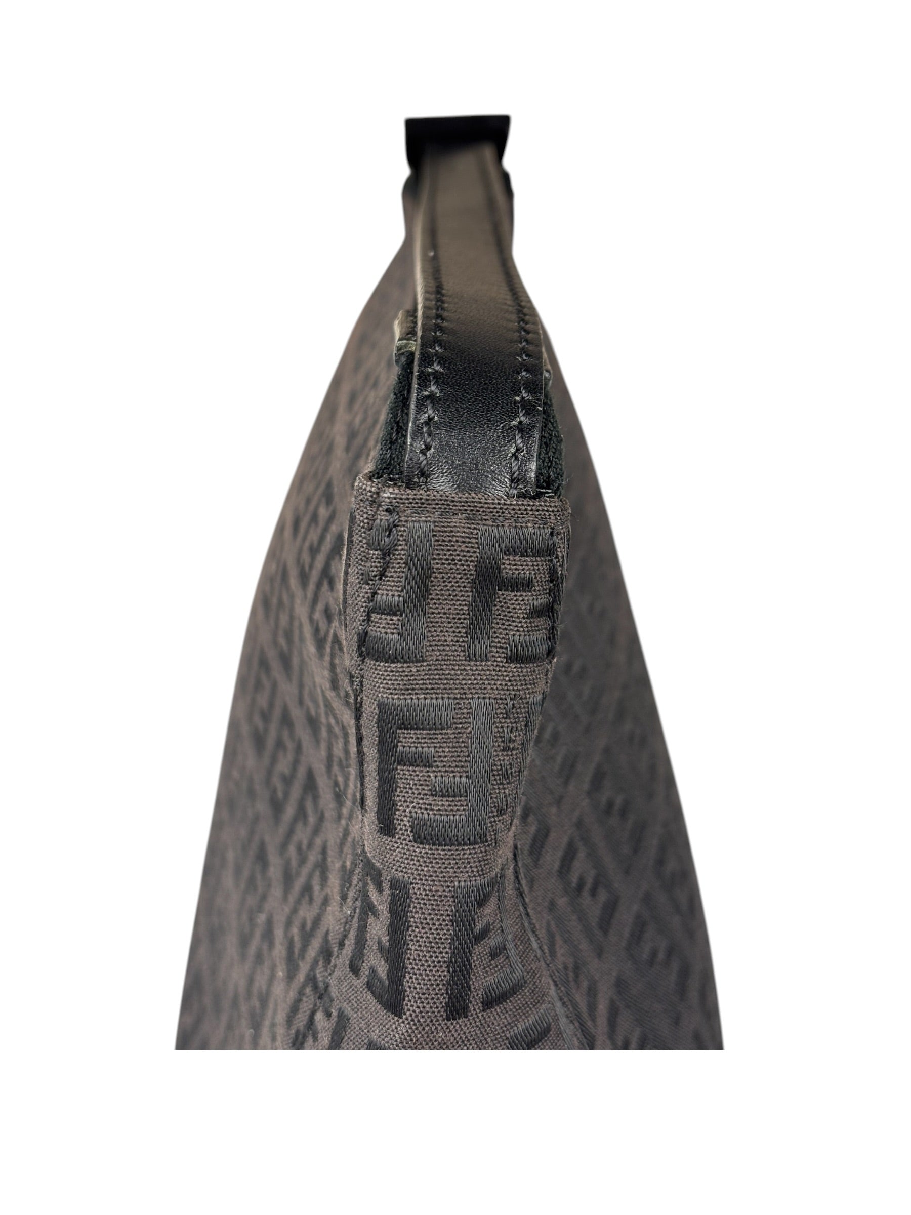 Fendi Vintage Black Zucchino Mini Oyster Pochette