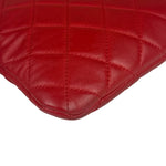 Chanel Vintage Red Leather Classics O-Case Clutch 1992