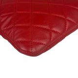 Chanel Vintage Red Leather Classics O-Case Clutch 1992