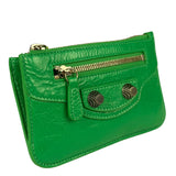 Balenciaga Green Leather Le Cagole Coin/Card Holder