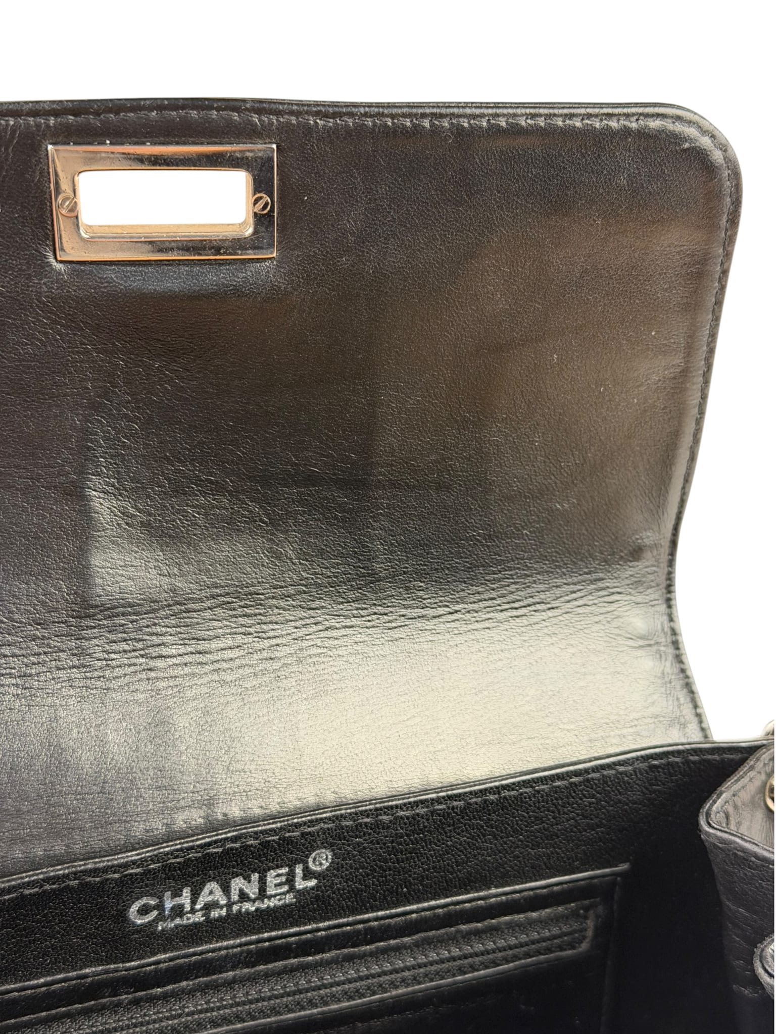 Chanel Black Leather Mademoiselle Accordion Flap Bag 2000
