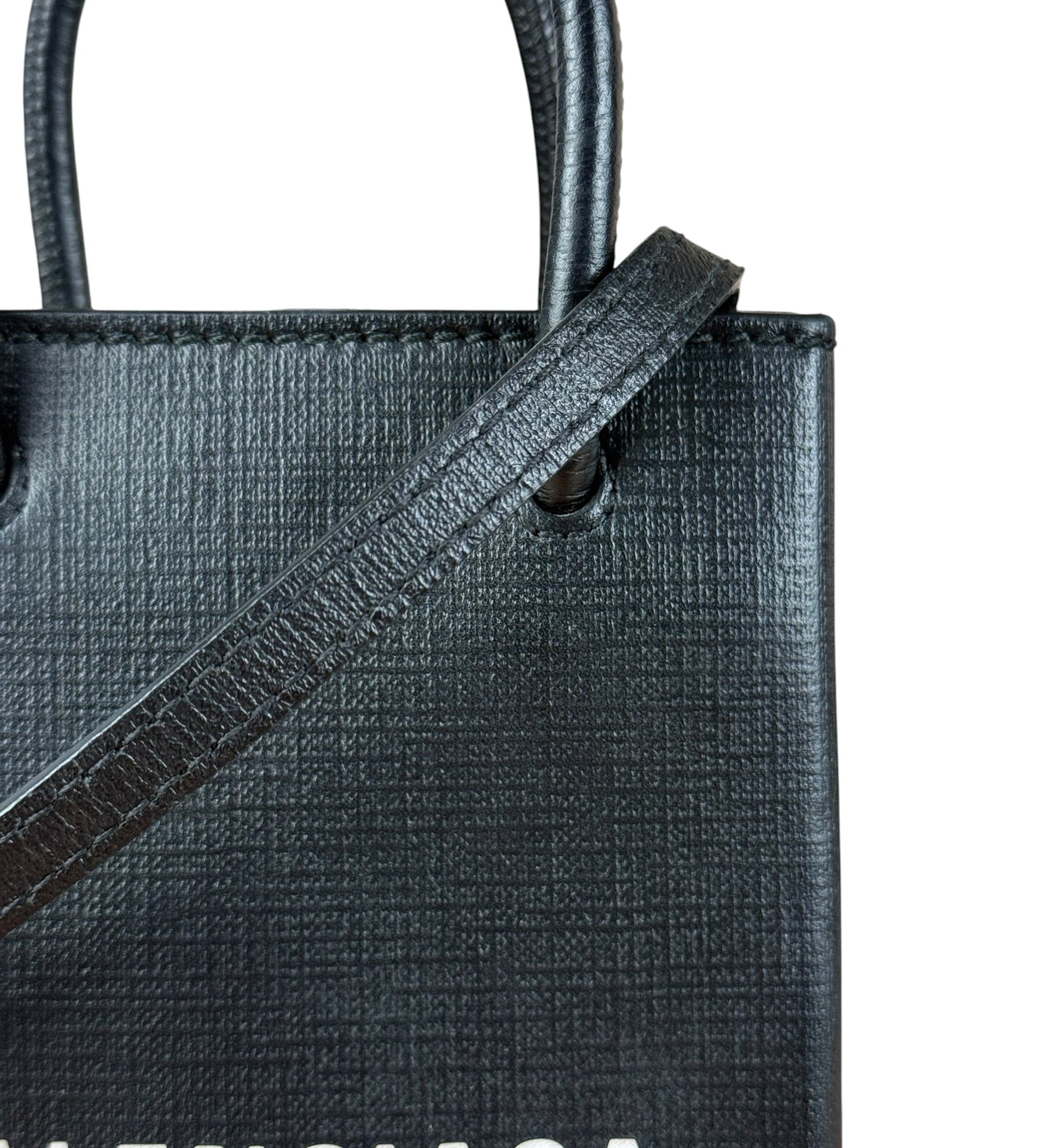 Balenciaga Black Mini Shopping Tote Phone Holder
