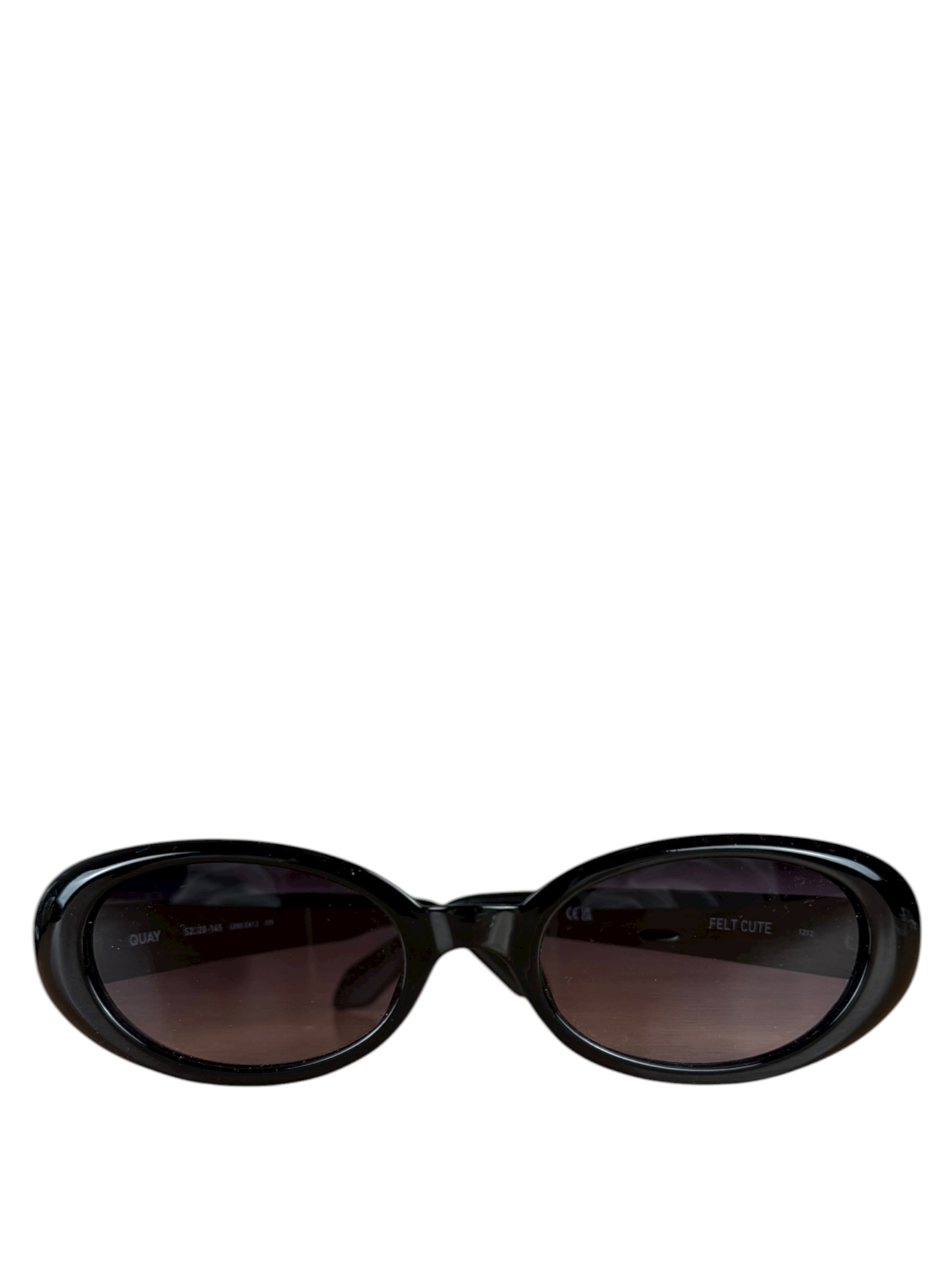 Quay Black Thin Sunglasses