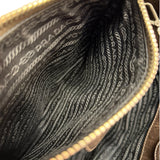 Prada Dark Brown Calf Leather Glace Twin-Pocket Tote