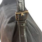 Fendi Black Leather Trim Mamma Baguette