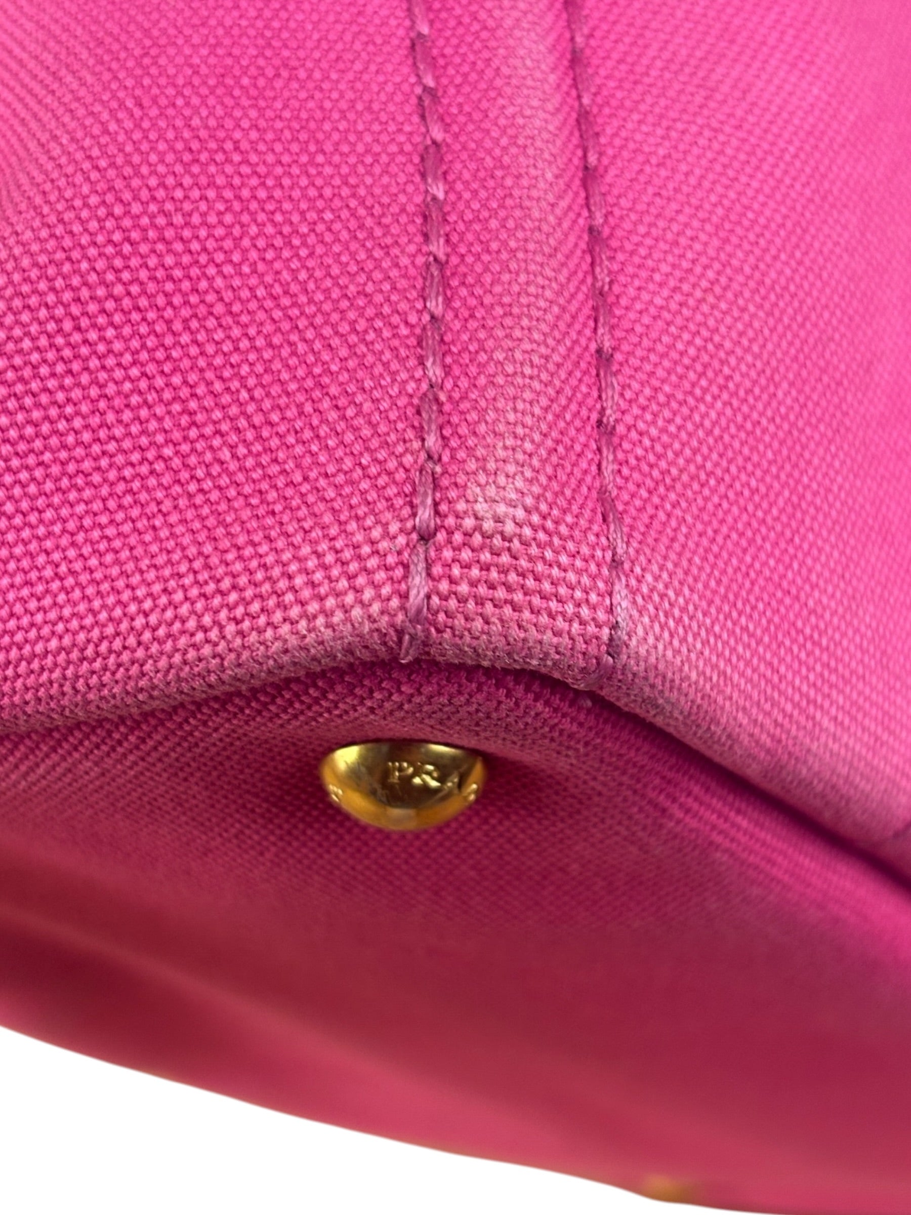 Prada Pink Canvas Canapa Hand Bag